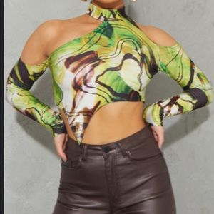 Lime green abstract shirt